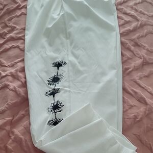 White Floral Embroidered Skirt